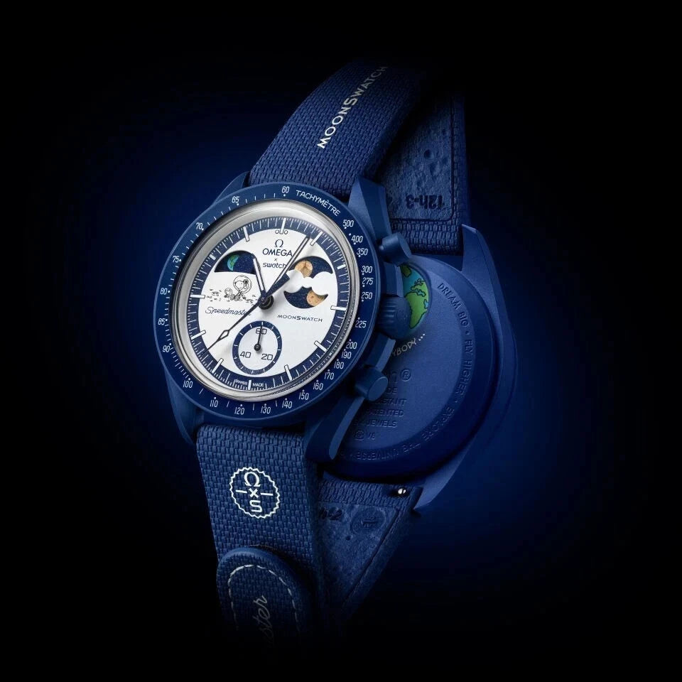 Swatch x Omega Snoopy Moonswatch Mission To Earthphase Moonshine Gold