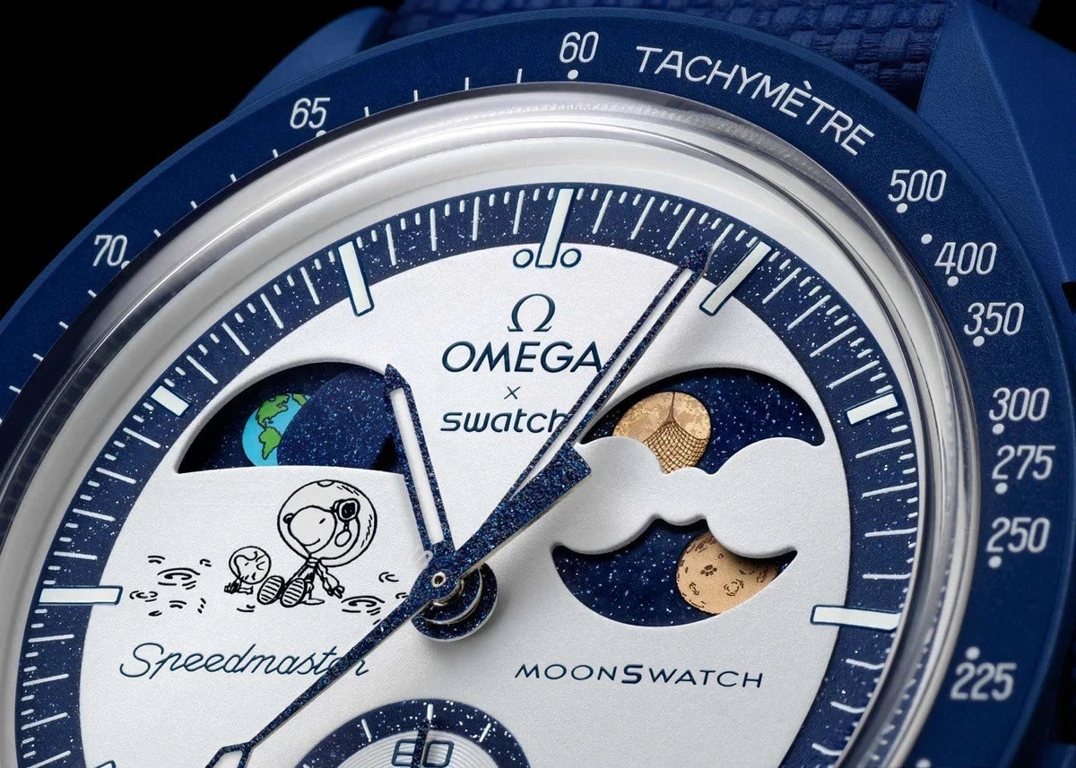 Swatch x Omega Snoopy Moonswatch Mission To Earthphase Moonshine Gold