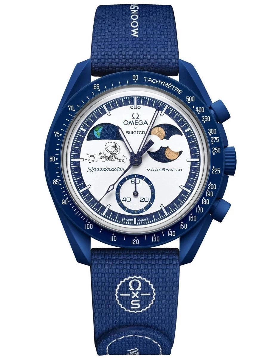 Swatch x Omega Snoopy Moonswatch Mission To Earthphase Moonshine Gold